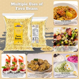 Rani Fava Beans (Split Broad Beans Skinless) 128oz (8lbs) 3.63kg Bulk ~ All Natural | Gluten Friendly | Non-GMO | Kosher | Vegan | Product of USA