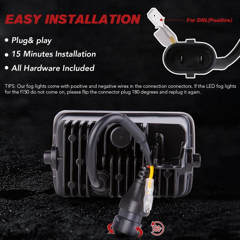 BICYACO LED Fog Lights with DRL Daytime Running Light Compatible