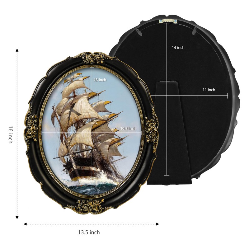 SIMON'S SHOP Oval Picture Frames 11x14, Vintage Picture Frames for