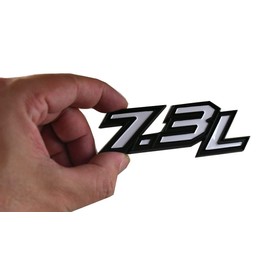 2Pcs 7.3L Emblems 3D Power Stroke Turbo Side Badge Nameplate Decal Stickers Logo (White)