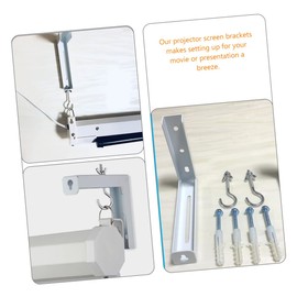 SUPVOX 2pcs Projector Screen Mount Brackets Heavy Duty Wall Hooks for Easy Installation for Home Office Classroom Use Sturdy Design for Projector Screens