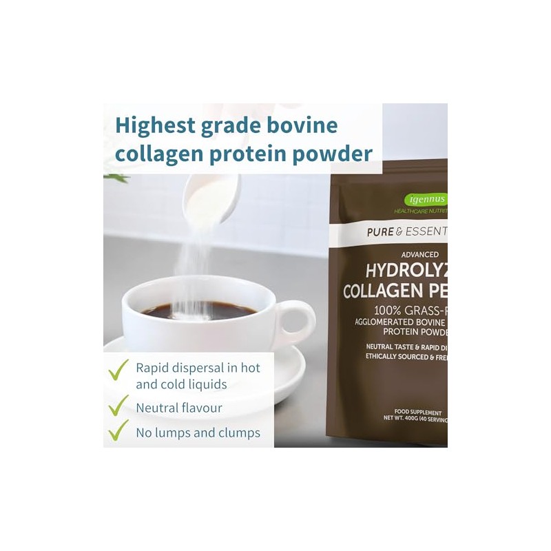 Igennus Healthcare Nutrition Igennus 100% Grass Fed Bovine Collagen, Advanced