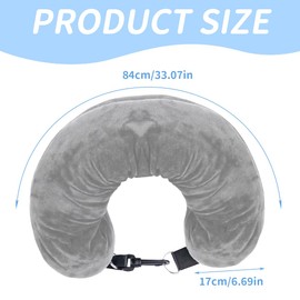 IKOPFLN Travel Neck Pillow Aeroplane Travel Pillow Neck Pillow Fillable Neck Pillow Neck Pillow Fillable with Clothes for Travel, Washable Cushion Cover, Flight Hand Luggage Save (Grey)