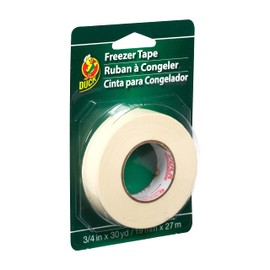 Duck Duck Brand Write-On Freezer Tape, 3/4-Inch by 30-Yard, Single Roll, White (280124)