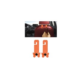 KHGUZ Bling Car Seat Headrest Hooks, 2PCS Butterfly Crystal Vehicle Hanger Holder for Storage Bag Purse, Diamond Rhinestone Auto Hanging Organizer Accessories, Universal for SUV, Sedan, Truck (Orange)