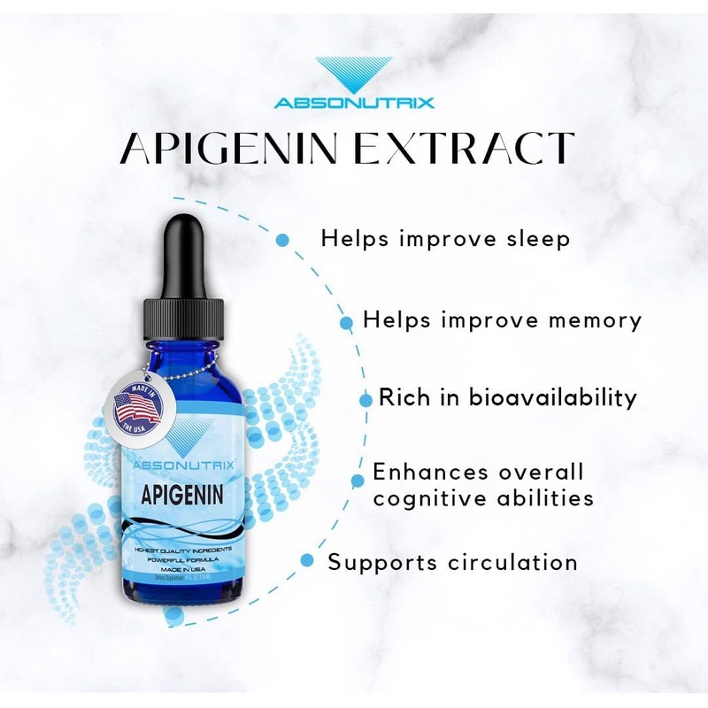 Absonutrix Apigenin 75 mg per Serving, 4 Fl Oz Bottle,