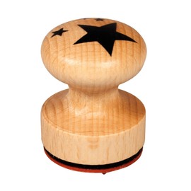 Rayher Wooden Stamp "Stars" Round, 3 cm Diameter, Wooden Stamp, Christmas Stamp, Butter Stamp, Round Stamp, 29230000