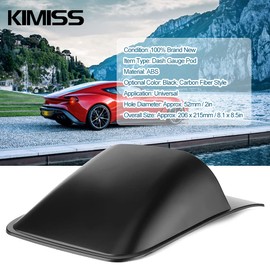KIMISS 2 in dual gauge dash pod, dash gauge pod, dual hole car meter holder, universal car accessories (black)