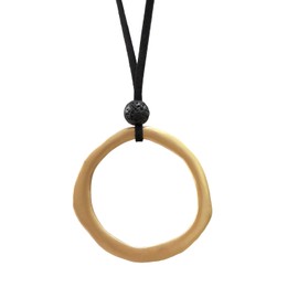 YKKZART Gold Necklace for Women Leather Cord Necklace Large Circle Pendant Sweater Necklace for Women Gift
