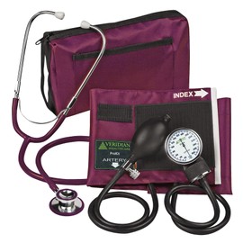 Veridian Adult Red Reusable Aneroid/Stethoscope Set 2-Tubes 02-12704 1 Each
