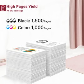 PG-285 XXL CL-286 XXL Black Color Ink Cartridge Compatible for Canon PG-285 XL CL-286 XL Value Pack, Printer Ink for Canon 285 286 Ink Work with Pixma TR7820, TS7720, TS7722 Inkjet (2-Cartridges)