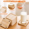 8 PCS Bamboo Coasters for Crafts, Wooden Coasters Set for