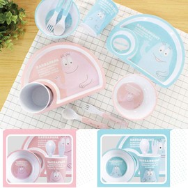 Ken Onishi BPW-2801 BABABRIGHT Children's Dinnerware Set, Plate, 9.3 x 6.9 inches (23.5 x 17.5 cm), Barbapapa Melamine Lunch Set