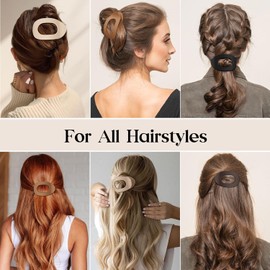 5 Stück Flache Haarklammern für Frauen, Haarspange für dickes Haar, Matte Flat Claw Clip Starker Halt Keine Rutsch Haar Barretten Damengeschenk (5 Stück)