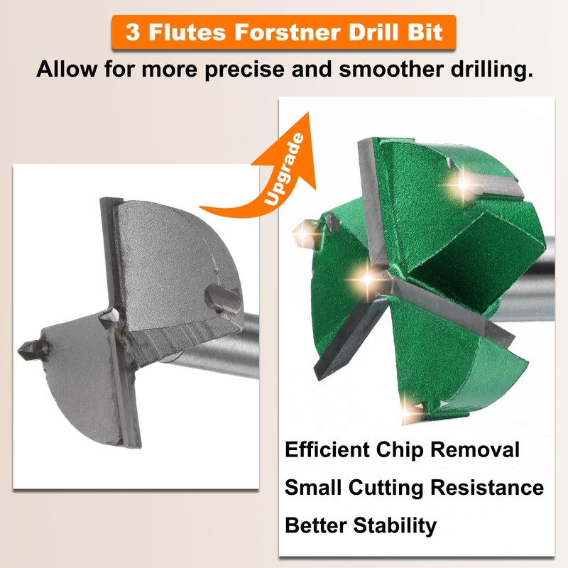 sourcing map 2pcs Forstner Drill Bits 1-1/2" (38mm) Carbide Upgraded