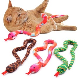 CiyvoLyeen Juego de 3 juguetes de gatera de serpiente para gatos interactivos para gatos de interior y serpientes de gato, regalo para los amantes de 