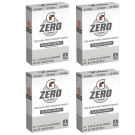G Zero Thirst Quencher Powder Packets, 0.10 oz Individual Packets (40 Count) (Glacier Cherry)