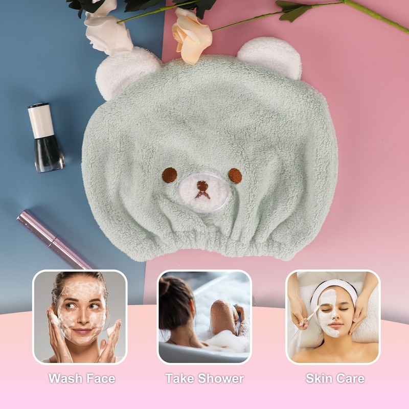 VOCOSTE Hair Drying Towel, Towel Cap, Super Absorbent, Quick Drying,