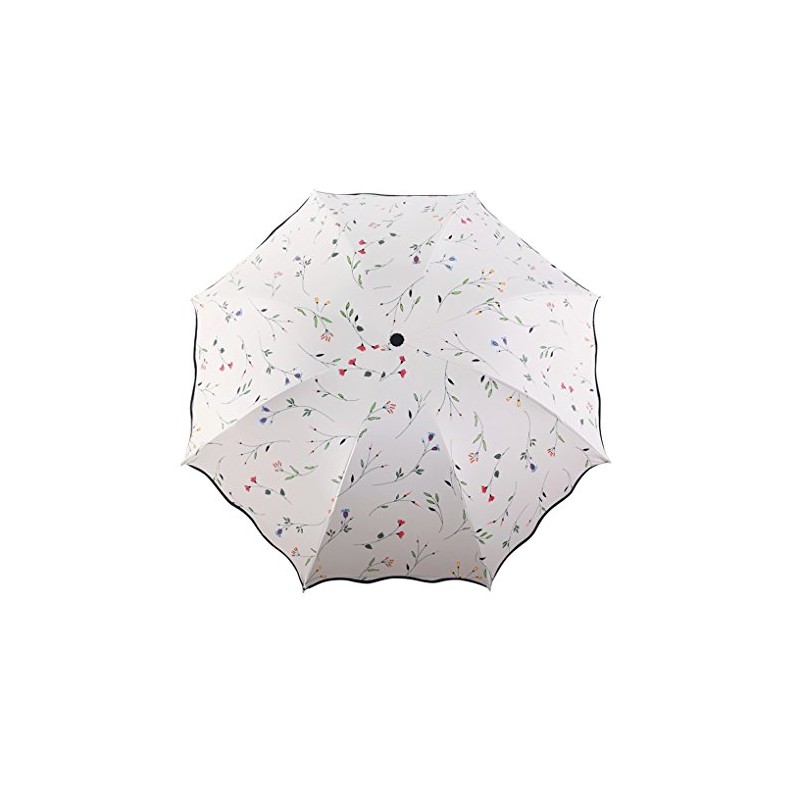 FakeFace Ladies Sunscreen Umbrella with Storage Bag 3 Foldable Double