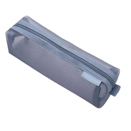 QEZEZA Slim Pencil Case, Stationery, Pencil Case, Stylish, Small Items, Cosmetic Pouch, Storage Pouch, Large Capacity, Simple, Net Material, Transparent, Easy to Take Out, Suitable for Adults and