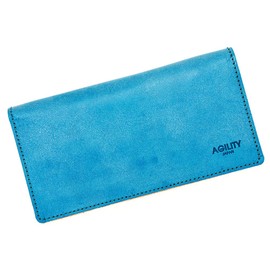 Agility affa "Bill" Long Wallet, Bill Wallet, Folding Wallet, Compact, Small Wallet, Genuine Leather, Turquoise Blue, Turquoise