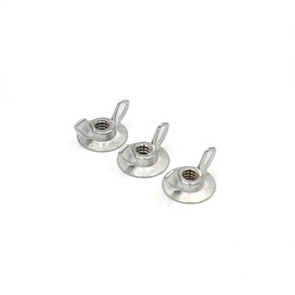 binifiMux 1/4"-20 Die Cast Zinc Metal Wing Nut, Washer Base Wing Nut for Hurricane Shutter Panels, Pack of 100, Silver Tone