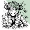 'Baby Highland Cow' Clear Sticker Decal – Waterproof Film for