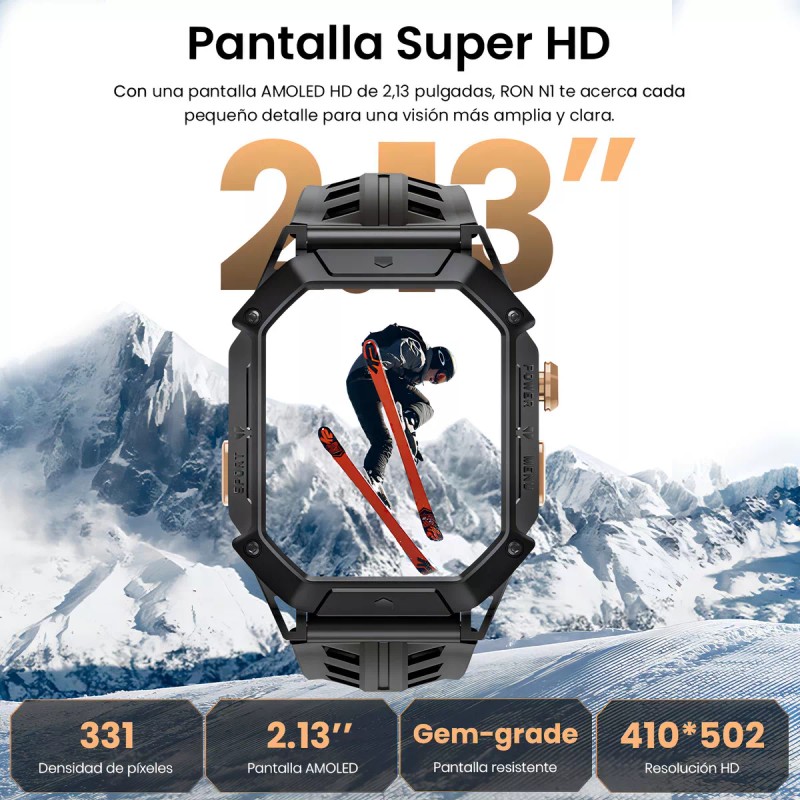 Haylou Iron N1 Smartwatch Pantalla Amoled HD de 2,13'', Llamadas