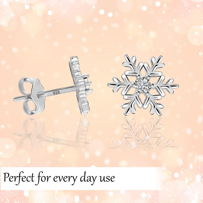 LeCalla 925 Sterling Silver Diamond Stud Earring for Women 0.01