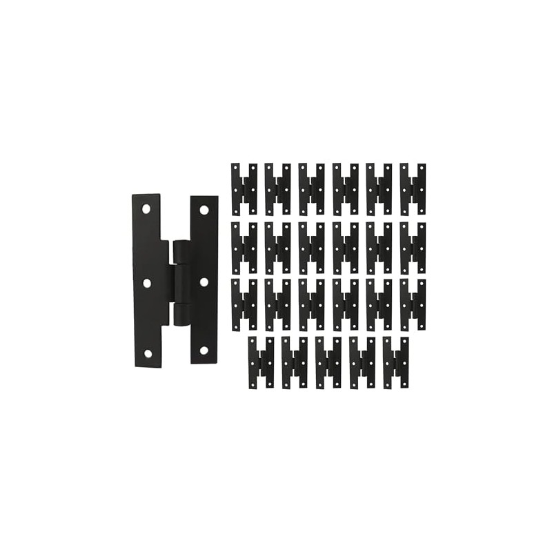 QCAA Black Steel Hinge Offset for Cabinet Door, 3/8", Matte