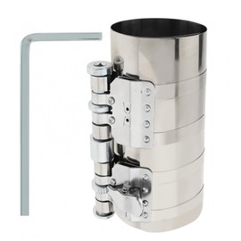 ePathChina 6inch Car Engine Piston Ring Compressor Tool with Wrench, Adjustable 2.4 Inch to 7.6 Inch, Silvery 60mm - 190mm Piston Ring Installer Removal Kit