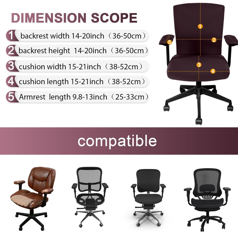 Tallew 4 Pcs Office Chair Covers Set Computer Universal Protective