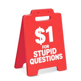 Funny Office Desk Decor One Dollar for Stupid Questions Sign Office Cubicle Decorations Sarcastic Gifts for Boss Leader Supervisor Coworker, Work Desk Sign