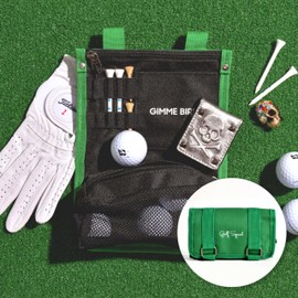 mahalo squad Cart Hanging Golf Bag Organizer, Gifts for Men & Women, Club Accessories Holder for Ball, Tee, Valuables, Glove, Marker Set, Divot Tool, Small Shag Pouch with Zipper Case