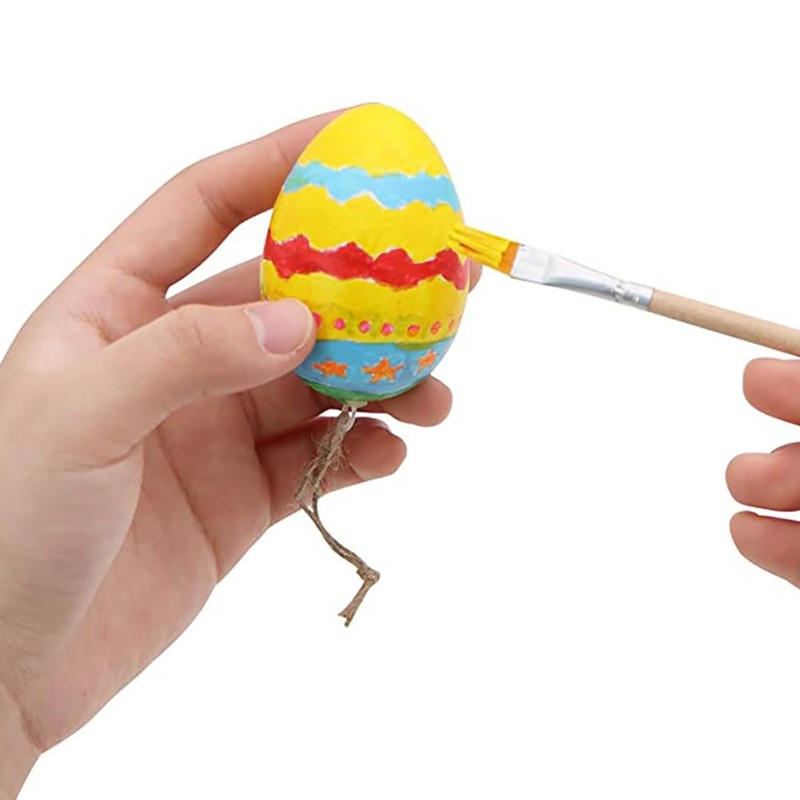 JIHUOO 50 Pcs Empty Plastic Easter Eggs White Blank Easter
