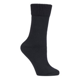 IOMI - Mens & Ladies Thick Extra Wide Thermal Oedema Socks for Swollen Legs & Feet (6-8.5 UK, Black)