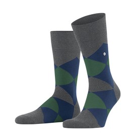 Burlington Men's Clyde M So Cotton Patterned 1 Pair Socks, Grey Carbon Melange 3975, 6.5-11