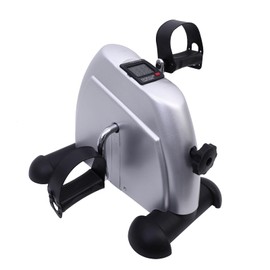 Fitness Cycling Exerciser Mini Pedal Exercise Bike, Under Desk Bicycle Trainer with LCD Display, Silver