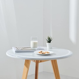 Leffora Diameter 30 Inches Round Frosted Table Protector, 1.5mm Thick Waterproof Oil Proof Plastic Tablecloth Protector Circle Table Pad for Coffee Table Sofa Table Media Stand Office Desk