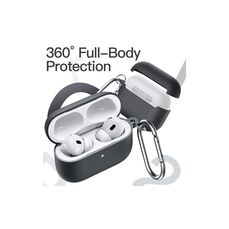 JETech Funda de Silicona para AirPods Pro 21, con Llavero,