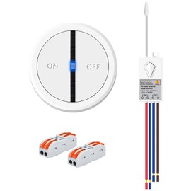 USUPERINK Wireless ON/Off Light Switch Kit, No Wiring Remote Switch with Magnetic Base, Remote Control Lighting Fixture for Led Light, Ceiling Lights and Lamps, Fireproof Waterproof IP66, 5 Pack