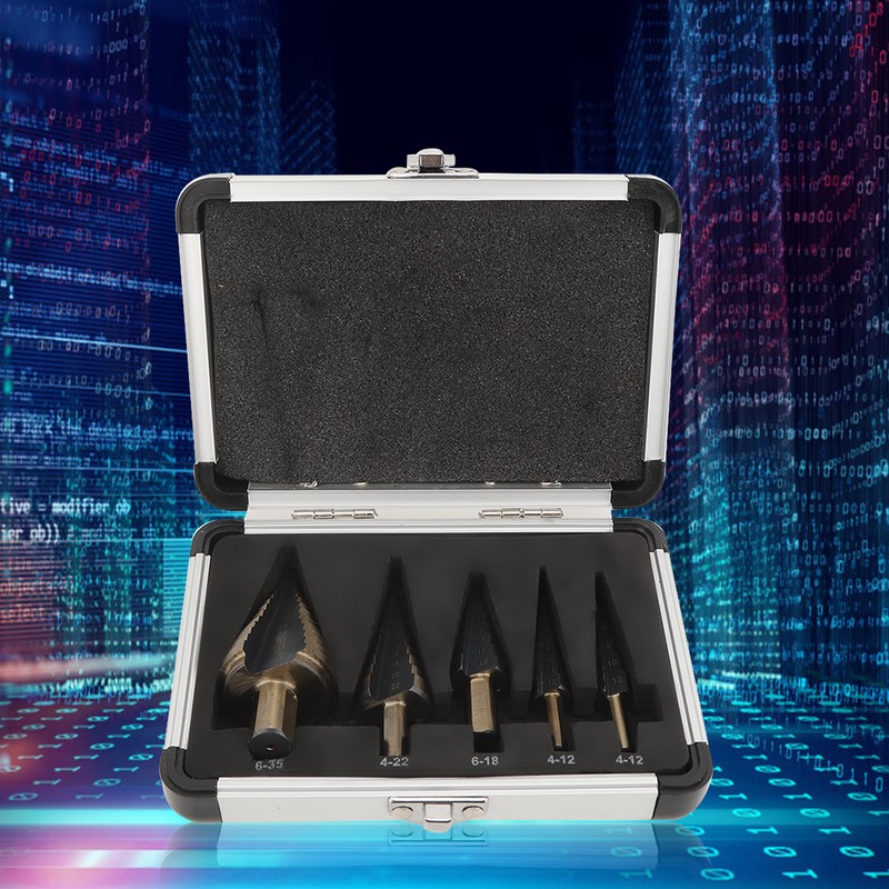5PCS HSS4241 Step Cone Drill Bit Metric Hole Cutter Bit