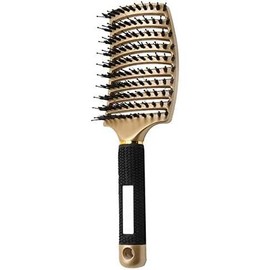 Hairstreaq Detangling Brush, Wet Dry Detangler Hair Brushes, Vented Detangling Brush, Fast Drying Styling Massage Hairbrush for Women & ' Long, Thick, Thin, Curly & Tangled Hair (Pink) - Color: Gold