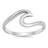 Wave Polished Cute Fashion Ring New .925 Sterling Silver Toe