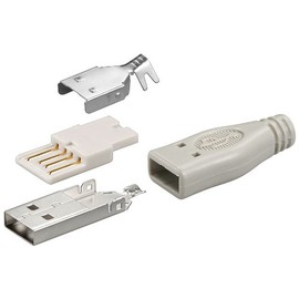 USB A Male Connector Soldered Version Including Sleeve Set of 5