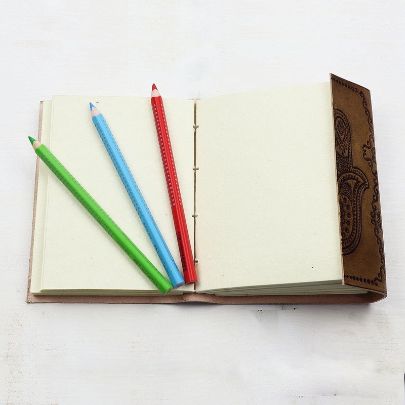 Leather Notebook - Light Brown - Sketchbook - Diary -