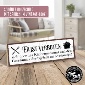 TypeStoff HS-00387 Wooden Sign with Saying - Kitchen Staff and Taste - Vintage Look with Quote as a Gift and Decoration on the Theme of Kitchen and Cooking