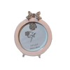 IELEPHONIX 3.5 * 3.5inch Pink Enamel Mini Round Picture Frame,Bow