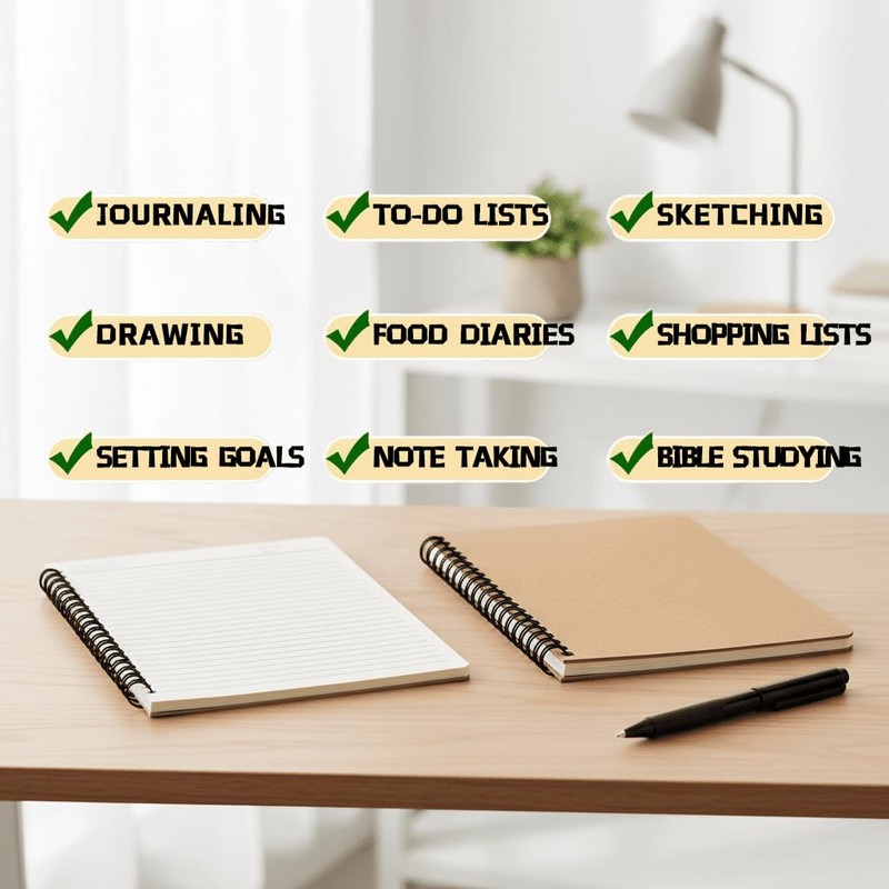 TAZQINCO 8 Packs 8 COLORS A5 Lined Spiral Notebook with