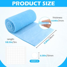 11.8in x 120in Air Vent Filters MERV 6 Electrostatic Air Filter Cut to Size Floor Vent Filter for Home Floor Grilles Ceiling HVAC Furnace Vents With 100PCs Adhesive Hook Tape